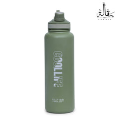 Vacuum Insulated WATER BOTTLE, Double Wall Thermosteel Water Bottle Stainless Steel Drinking Flask with Straw Lid & Wide Mouth (Green)