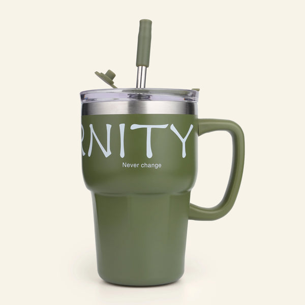 Thermos Coffee Cup Stainless Steel 600ml Travel Thermal Mug Leak-Proof Thermos Bottle Tea Coffee Mug Vacuum Flask Insulated Cups , Hot & Cold (Green)